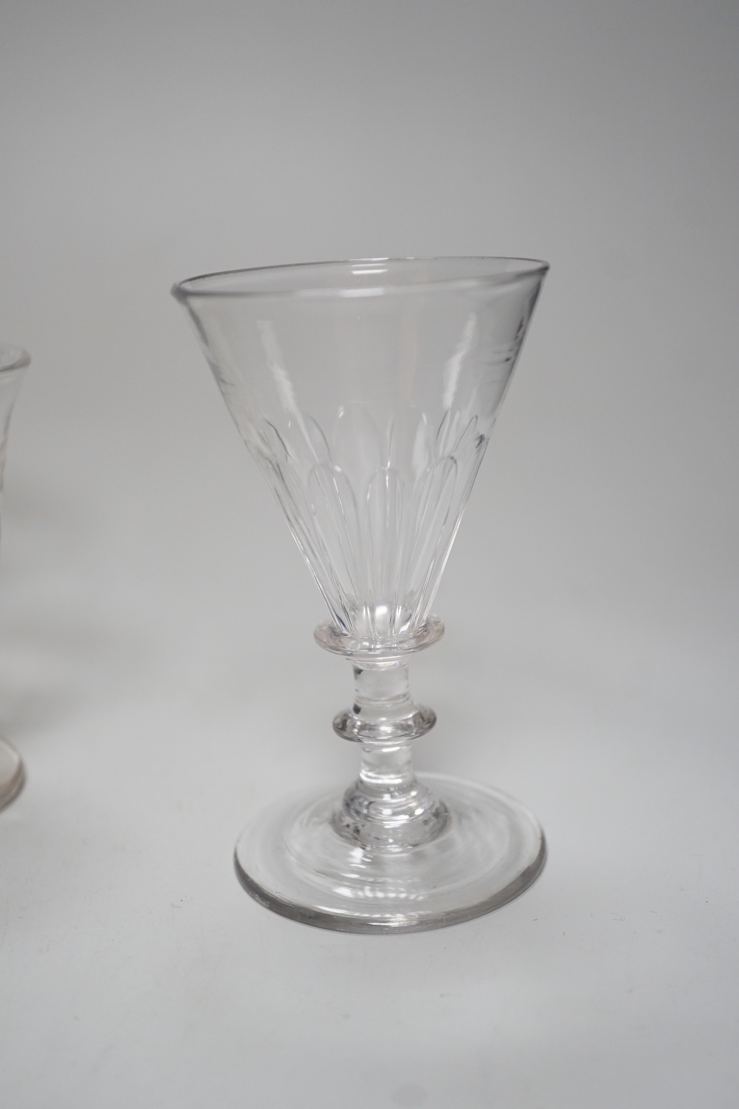 A group of eight Georgian small drinking or jelly glasses, to include a deceptive glass. Tallest 11.5cm